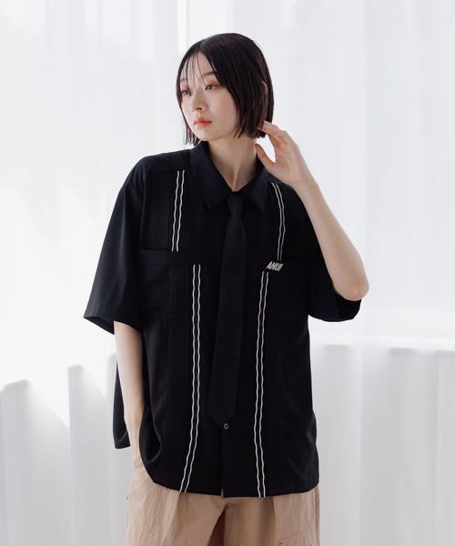 Anui ブラウス シャツ 「UNISEX」パッチトロミカイキンシャツ