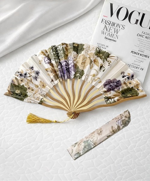 ANNA SUI（アナスイ） 扇子 うちわ 収納ケース付き扇子（ローズ