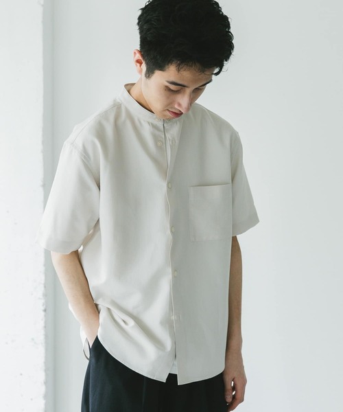 「URBAN RESEARCH DOORS」 半袖シャツ MEDIUM チャコールグレー メンズ_画像3