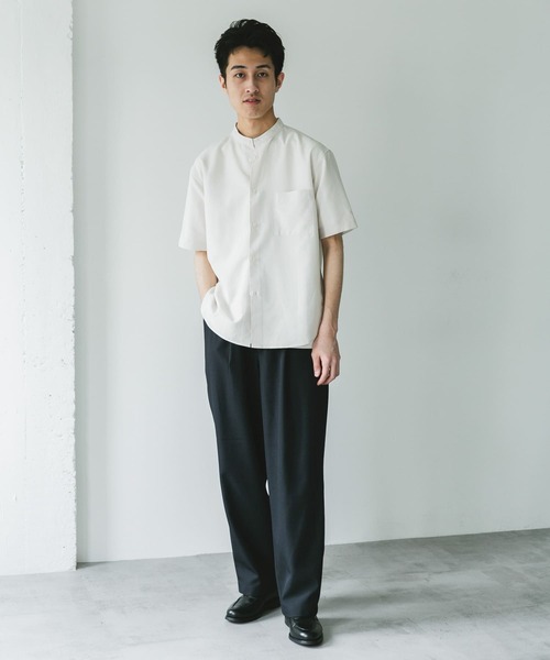 「URBAN RESEARCH DOORS」 半袖シャツ MEDIUM チャコールグレー メンズ_画像8