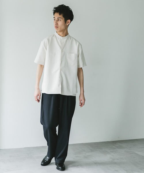 「URBAN RESEARCH DOORS」 半袖シャツ MEDIUM チャコールグレー メンズ_画像9