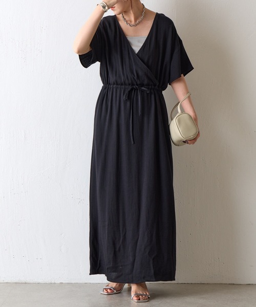 Daja ダジャ　2way カシュクールワンピース リネン　Aライン 麻　美品 Daja ダジャ 2way カシュクールワンピース リネン Aライン 麻 美