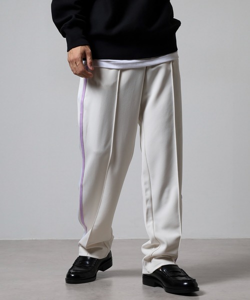 NERDY ワイドパンツ スウェットパンツ ジャージ バイカラーメンズ