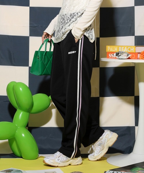 NERDY ワイドパンツ スウェットパンツ ジャージ バイカラーメンズ