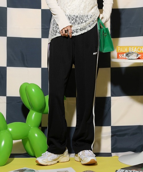 NERDY ワイドパンツ スウェットパンツ ジャージ バイカラーメンズ