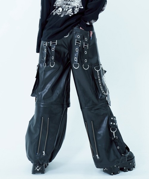 レフレム　RERLEM サスペンダー付きカーゴパンツ REFLEM 「REFLEM」 カーゴパンツ FREE ブラック レディース : ZOZOTOWN