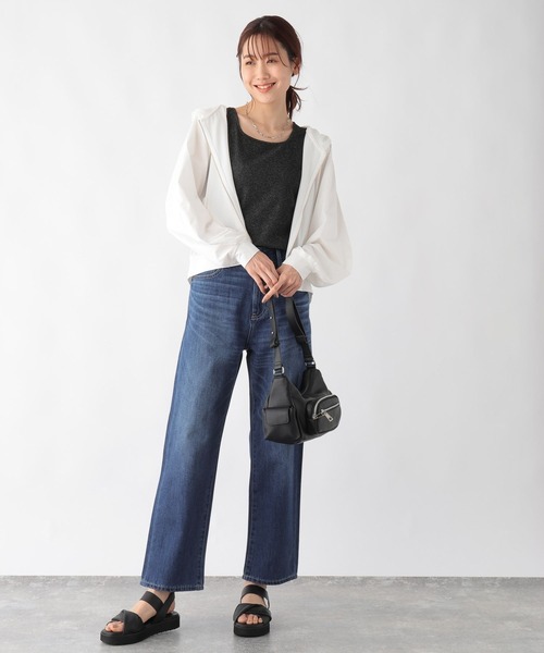 「GLOBAL WORK」 デニムパンツ LARGE ネイビー レディース