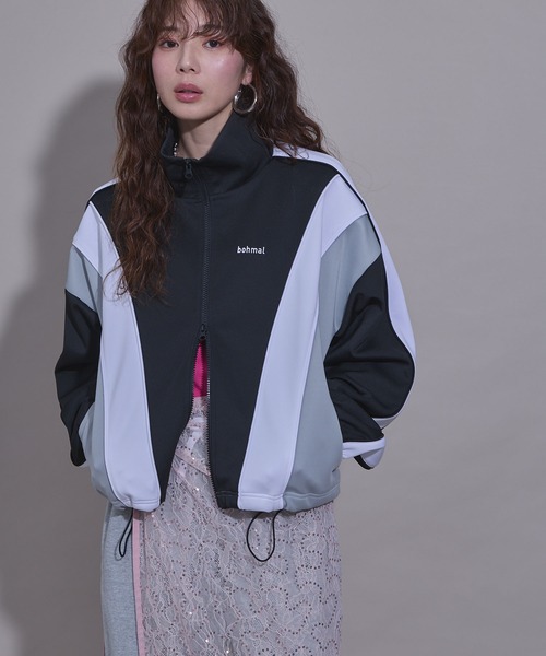 yumi様　ダブルスタンダード　配色ラインショートジャージブルゾン bohmal（ボマール） ブルゾン アウター 「ユニセックス」配色カラー