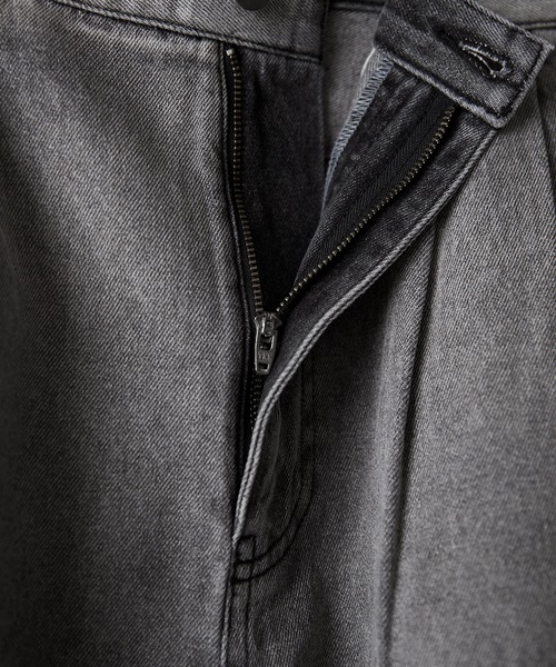 「Alfred Alex」 加工デニムパンツ L グレー メンズ