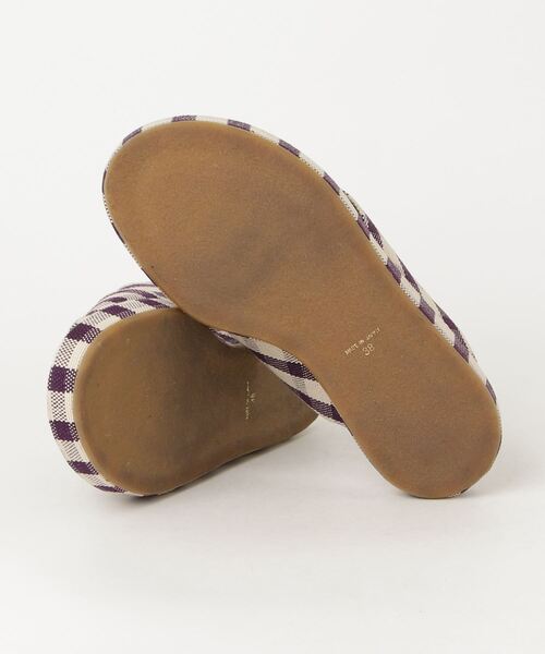 「PIPPICHIC」 チェック柄フラットサンダル 38 パープル レディース_画像3