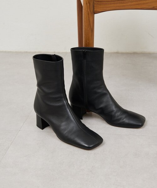 超美品☆ガリャルダガランテ　【2.718】スクエアショートブーツ　ブラック　36 GALLARDAGALANTE（ガリャルダガランテ） ブーツ 「2.718」スクエア