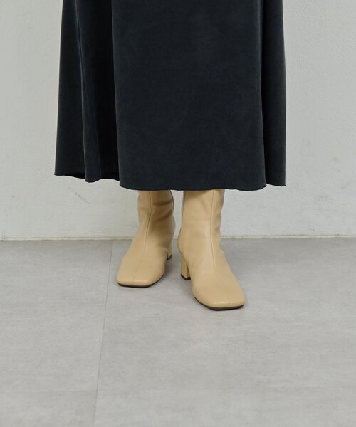 超美品☆ガリャルダガランテ　【2.718】スクエアショートブーツ　ブラック　36 GALLARDAGALANTE（ガリャルダガランテ） ブーツ 「2.718」スクエア