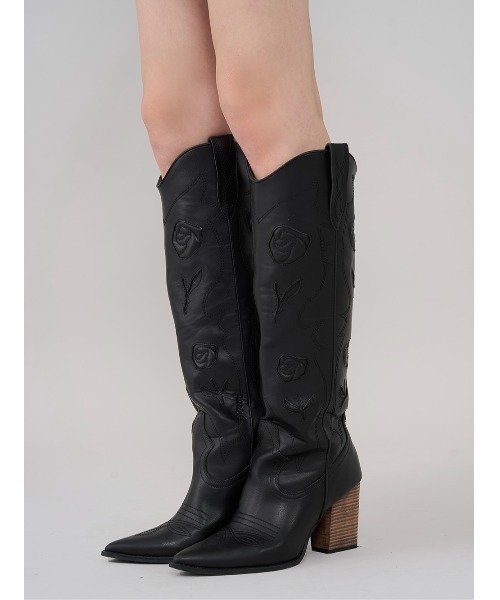 Darich（ダーリッチ） ブーツ ローズモチーフウエスタンブーツ