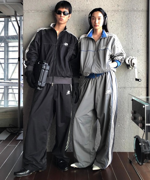 MASONPRINCE サイドラインバギートラックパンツ サイズL y2k MASONPRINCE パンツ ルーズフィット サイドライン トラックパンツ
