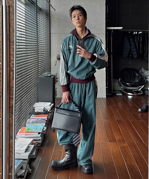 MASONPRINCE パンツ ルーズフィット サイドライン トラックパンツ