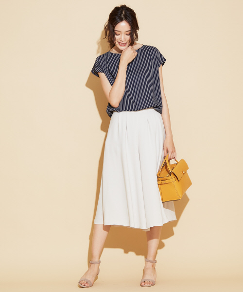 「qualite」 半袖ブラウス 38 ネイビー レディース_画像7