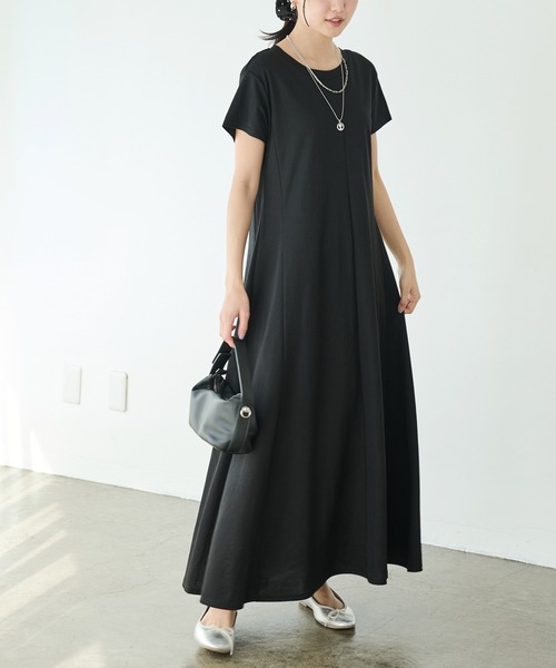 「LAVEANGE」 半袖ワンピース 4L ブラック レディース_画像7