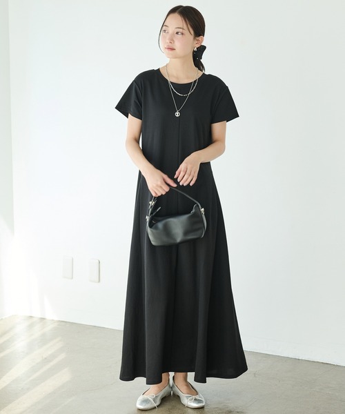 「LAVEANGE」 半袖ワンピース 4L ブラック レディース_画像8