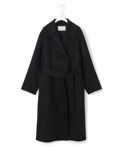 【美品】ICB アイシービー　カシミヤ100%ロングコート　ベルト付き　38 ICB（アイシービー） トレンチコート コート WoolRever ロングコート