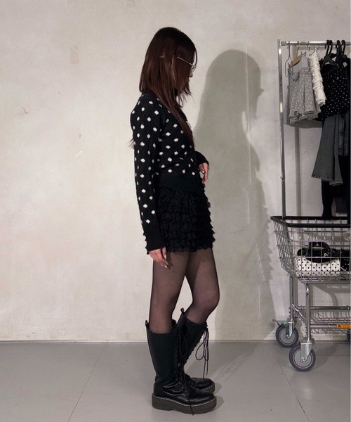 ラメワッペンカーデ CADUNE（カデュネ）の「ワッペンカーデ（ニット/セーター）」 - WEAR