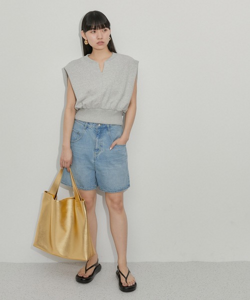 「ADAM ET ROPE'」 フラットサンダル 23.0cm シルバー レディース_画像3