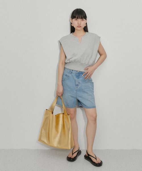 「ADAM ET ROPE'」 フラットサンダル 23.0cm シルバー レディース_画像4