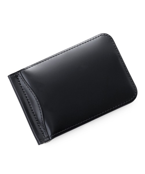meanwhile コードバン マネークリップ 財布 ブラック 黒 sankyo shokai（三京商会） マネークリップ コードバン マネークリップ