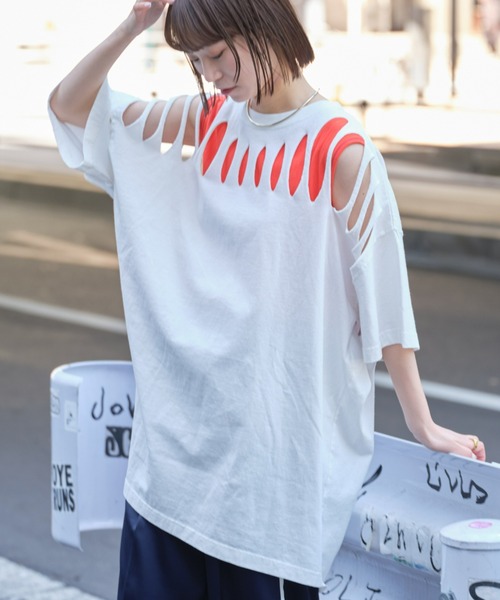 「etsinta」 半袖カットソー ONE SIZE ブラック レディース_画像2