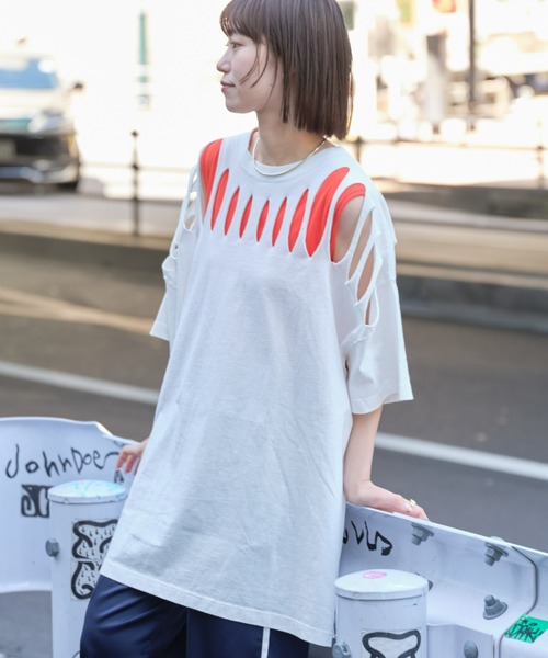 「etsinta」 半袖カットソー ONE SIZE ブラック レディース_画像3