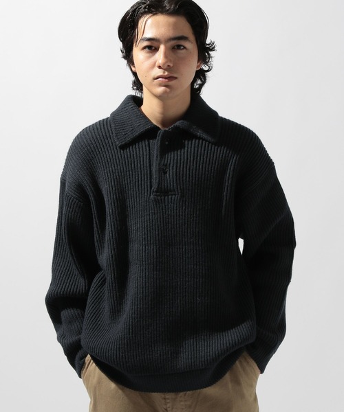 niko and…（ニコアンド） セーター ニット 両畦ニットポロプルオーバー