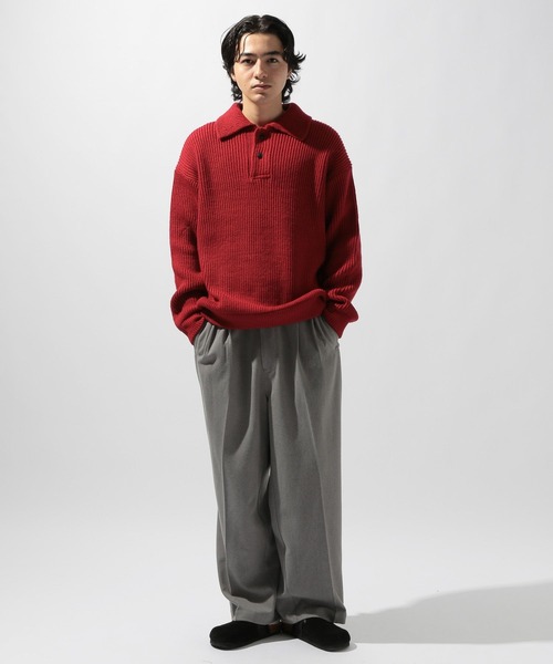 niko and…（ニコアンド） セーター ニット 両畦ニットポロプルオーバー