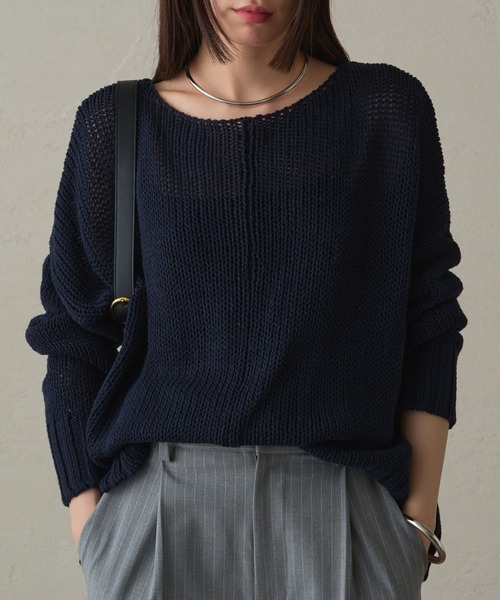 Loungedress（ラウンジドレス） 長袖ニット FREE ネイビー レディース