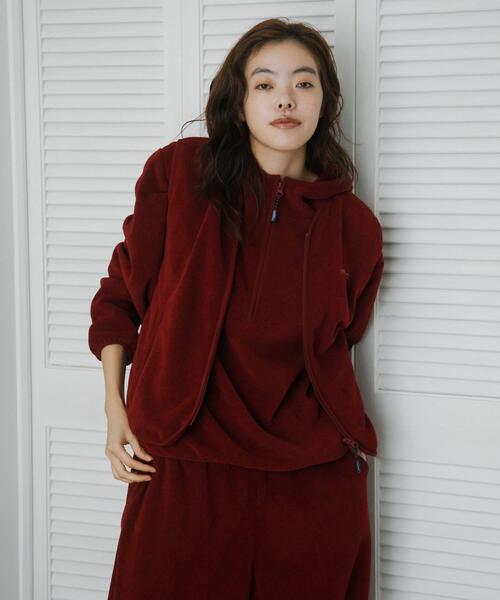 【BORDEAUX】『別注』THOUSAND MILE×URBAN RESEARCH KNIT FREECE HF-ZIP HOODIE THOUSAND MILE（サウザンドマイル） パーカー 「別注」THOUSAND MILE