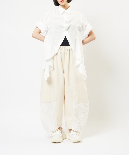 gomme（ゴム） ブラウス シャツ ガーゼフリルブラウス レディース