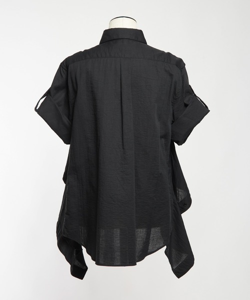 gomme（ゴム） ブラウス シャツ ガーゼフリルブラウス レディース