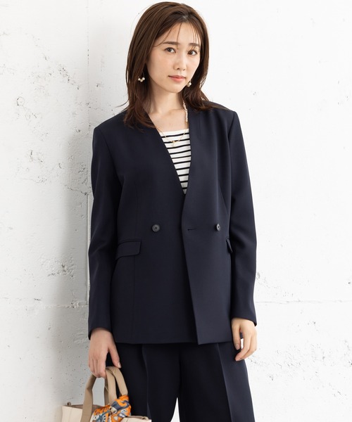 MAISONCOMFY セットアップ 「洗えて動けるスーツ」ダブルジャケット