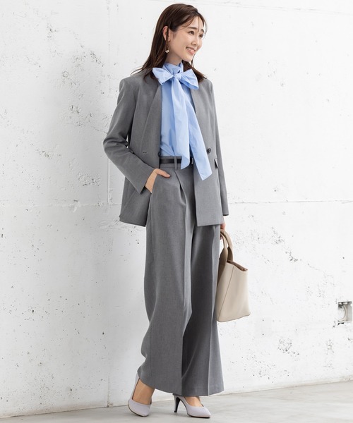 MAISONCOMFY セットアップ 「洗えて動けるスーツ」ダブルジャケット