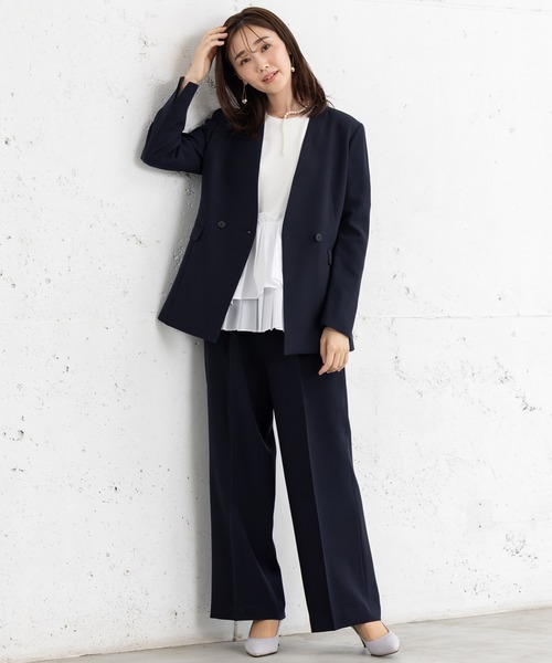 MAISONCOMFY セットアップ 「洗えて動けるスーツ」ダブルジャケット