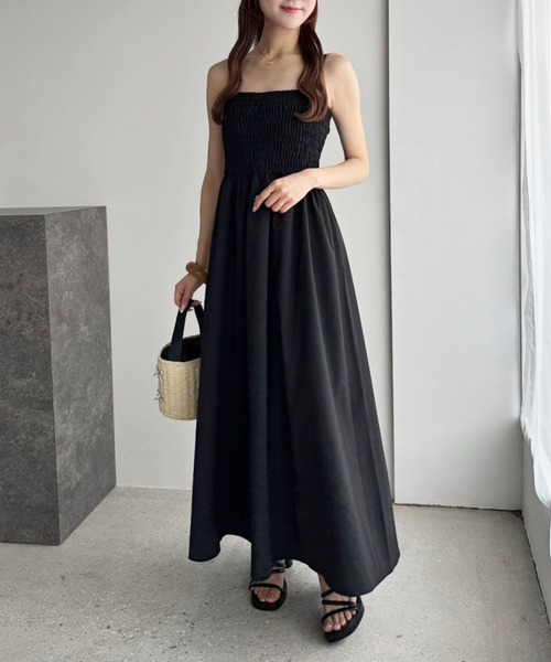 「one after another NICE CLAUP」 コンビワンピース FREE ブラック レディース_画像8