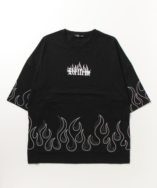 「REFLEM」 半袖Tシャツ FREE ブラック×レッド レディース_画像9