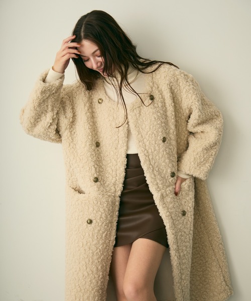 ciel ダブルボタンボアコート 3E73BC2A-5754-422A-AD55-