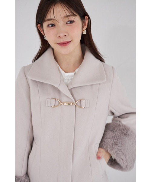 新品未使用♡トッコクローゼット　ポンチョコート FREE STYLISTS ポンチョ ニットドッキングフェイクウールコート