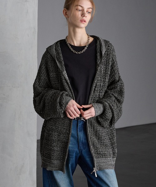 「SERACE」 ジップアップパーカー M ブラック メンズ_画像2