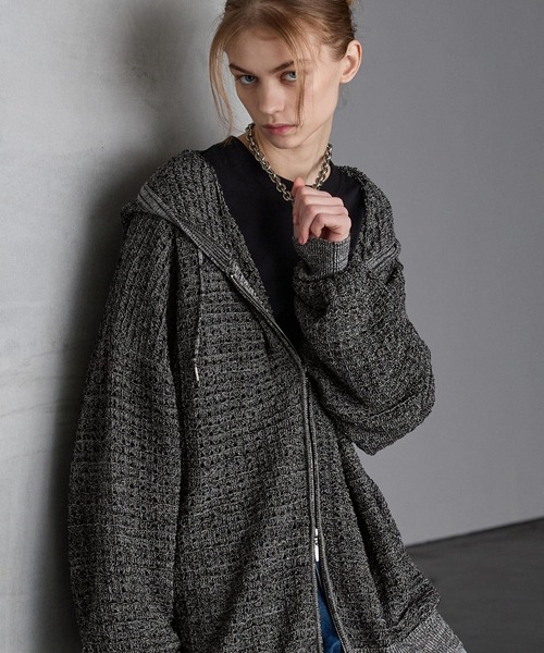 「SERACE」 ジップアップパーカー M ブラック メンズ_画像6