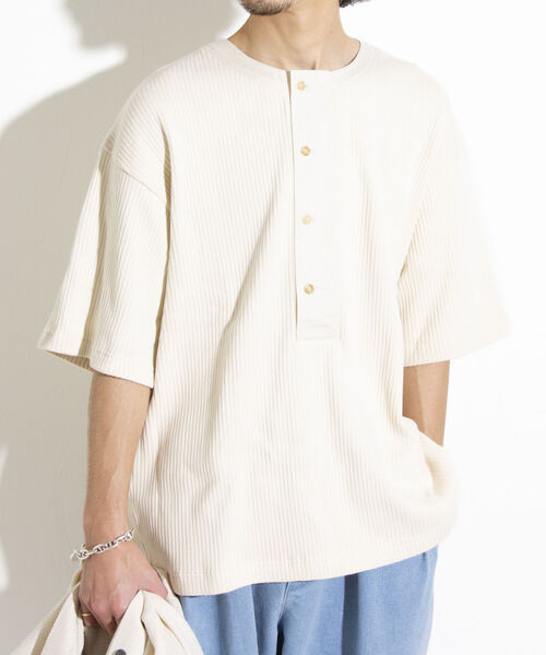 「GLOSTER」 半袖Tシャツ L キナリ メンズ_画像9