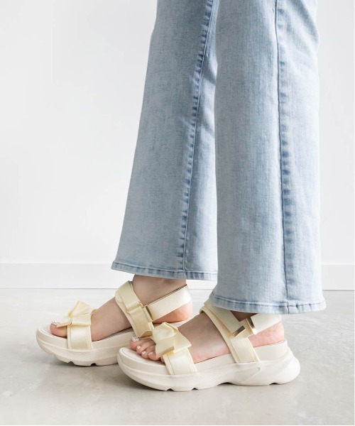 「RANDA」 フラットサンダル S グレー レディース_画像5