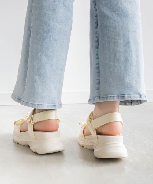 「RANDA」 フラットサンダル S グレー レディース_画像6