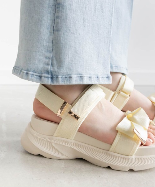 「RANDA」 フラットサンダル S グレー レディース_画像7