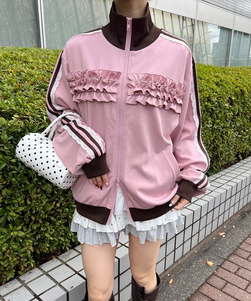 WC ジャージ フリルギャザートラックジャケット レディース : ZOZOTOWN