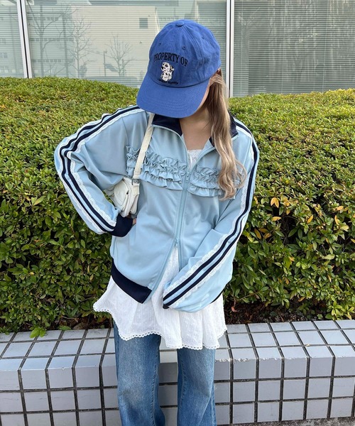 WC ジャージ フリルギャザートラックジャケット レディース : ZOZOTOWN